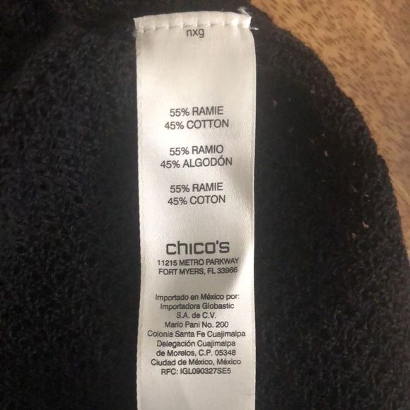 NWT CHICO’S skirt topper pullover sweater black - Picture 5 of 5